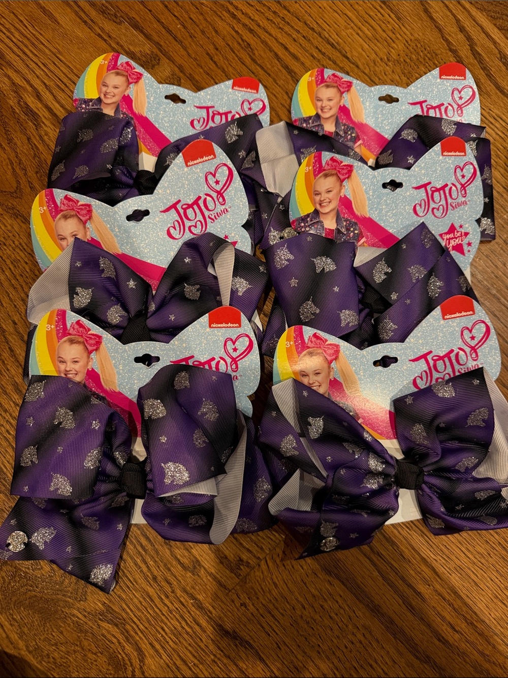 JoJo Siwa Purple Bow with Silver Glitter Stars - Pack